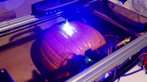 Laser etching pumpkin