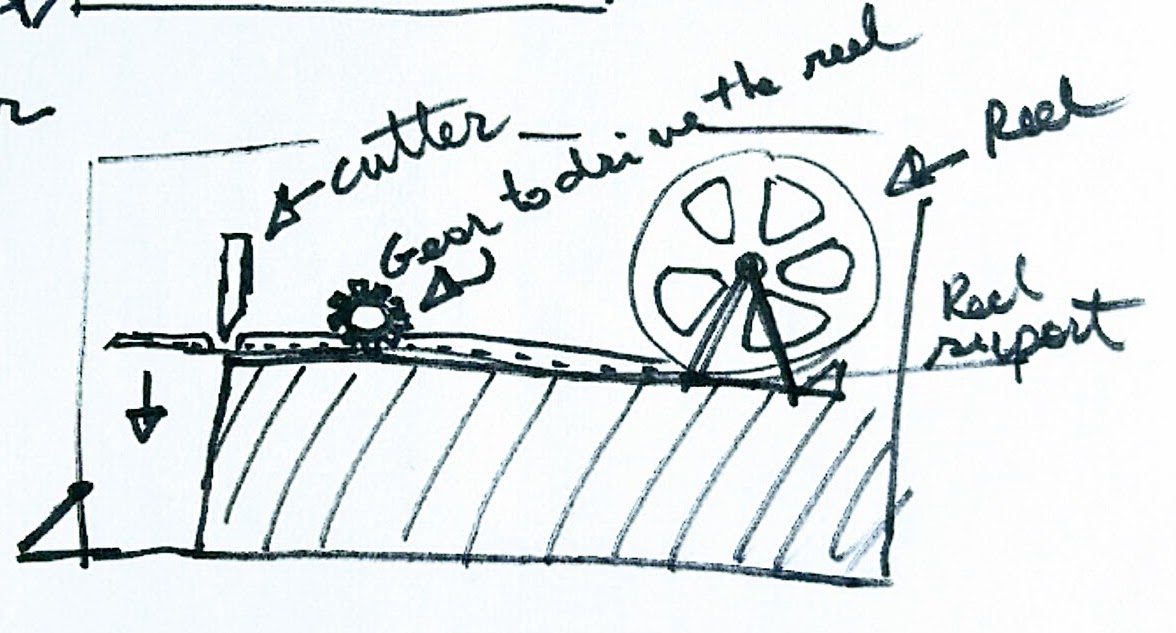 Side view sketch of vending machine