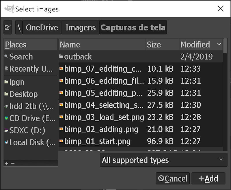 BIMP Selecting Images