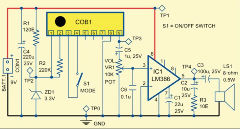  6 in one bhajan and mantra chanting amplifier circuit