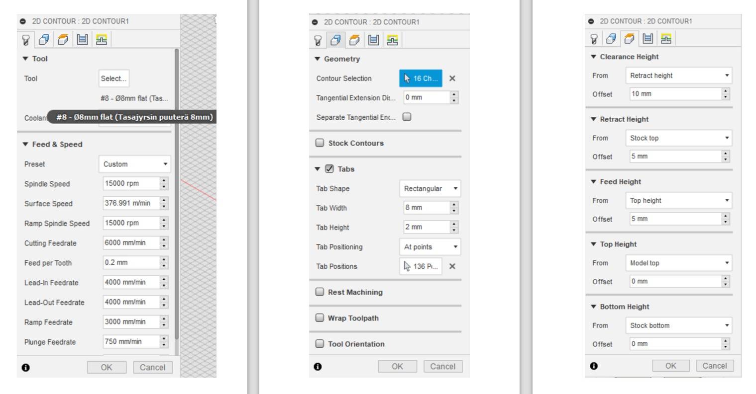 2D Contour Settings