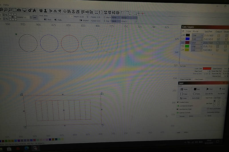 setting parameters in Lightburn