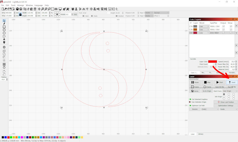 setting parameters in Lightburn