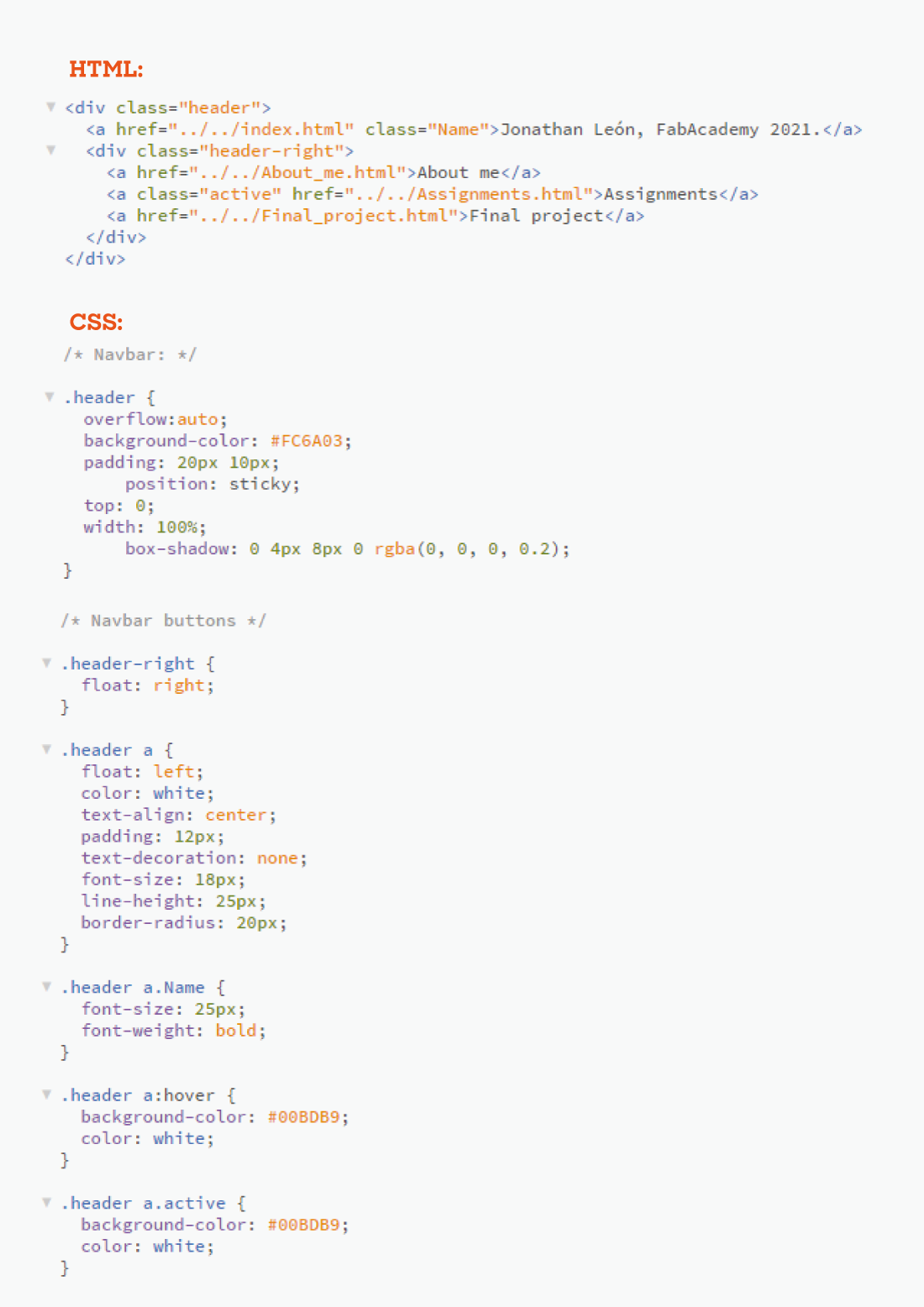 An HTML code screenshot