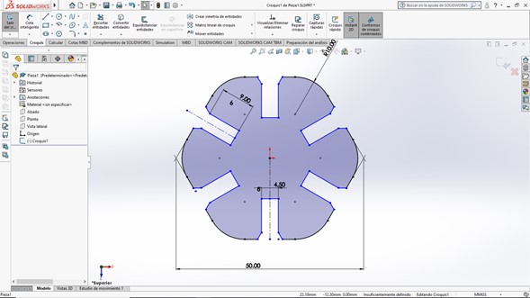 A parametric design on Solidworks