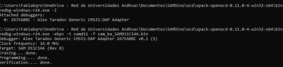 SAMD11c flashing on OpenOCD