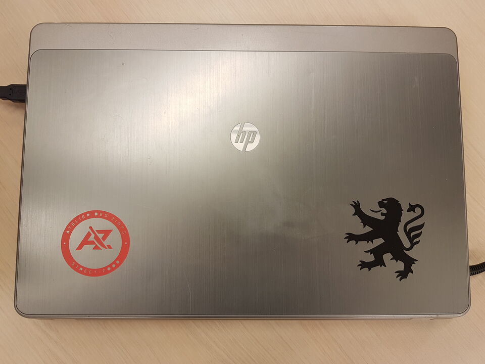 laptop with stickers