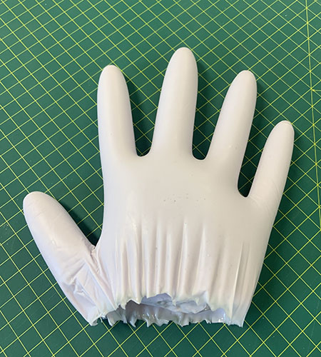 Hardened silicone hand cast