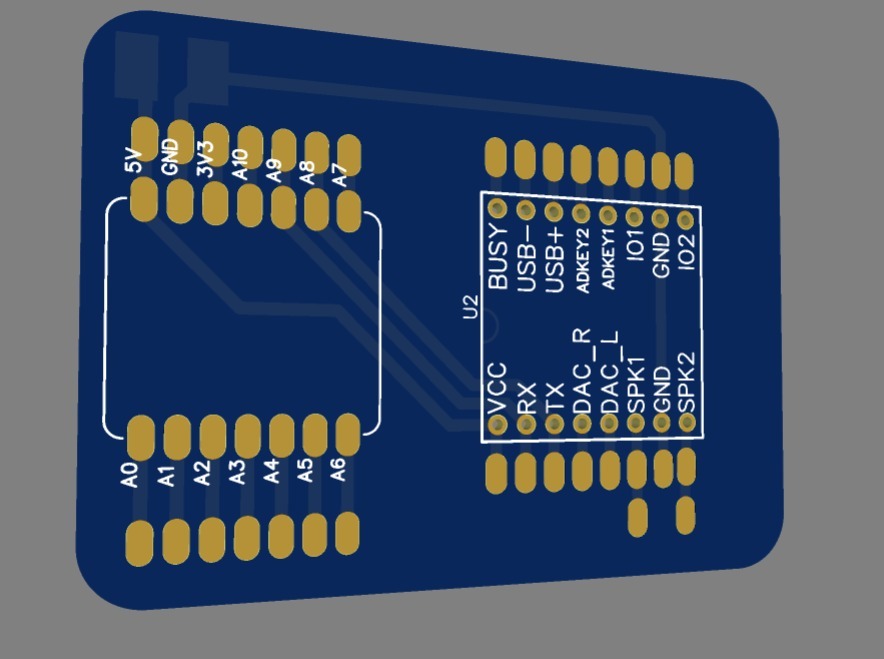 EasyEDA 3D view of the PCB