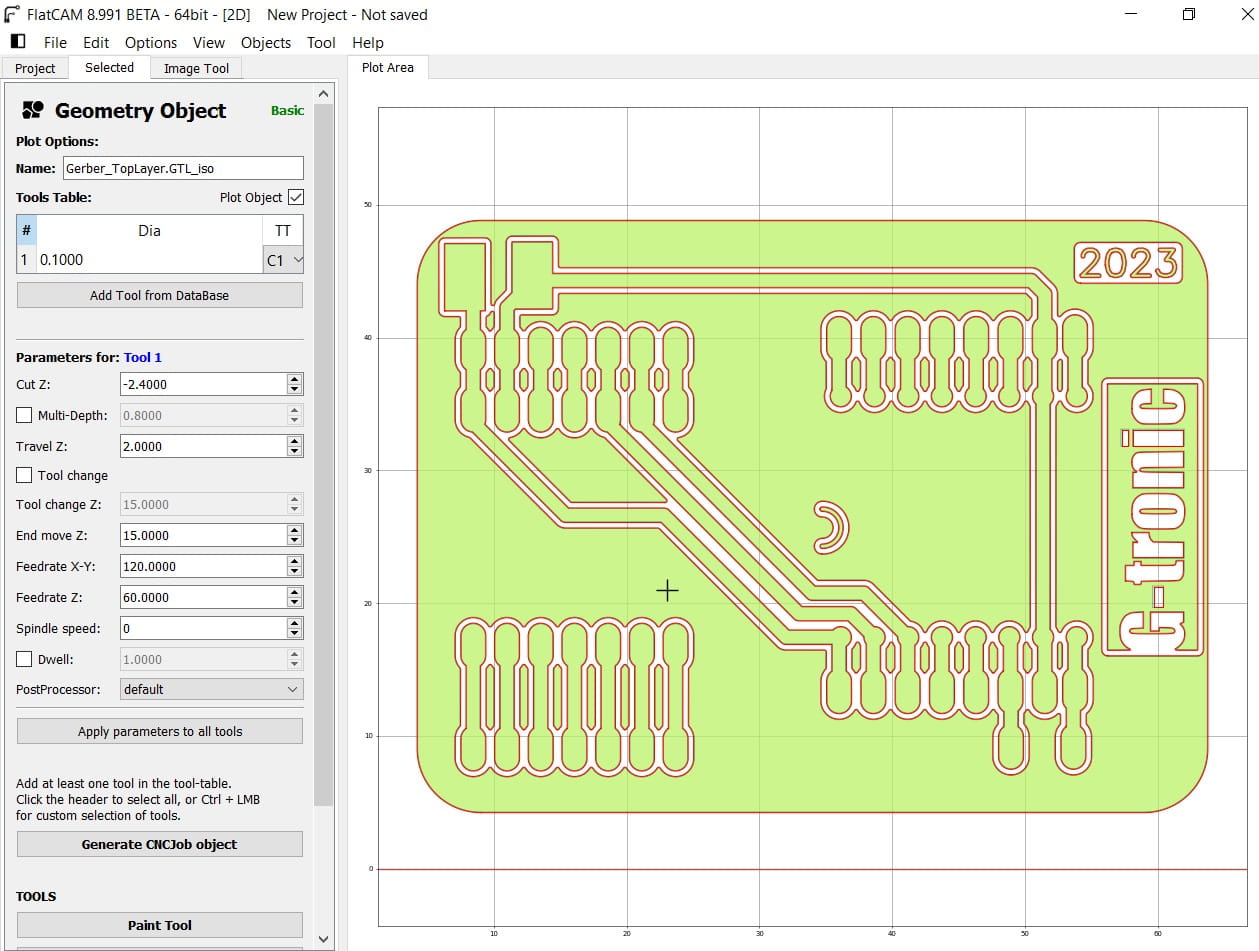 FlatCAM Isolation Routing settings