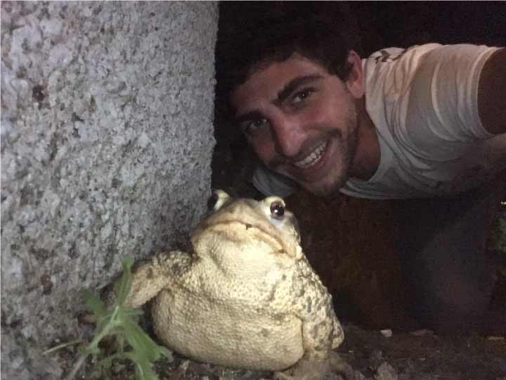 A picture of me and a majestic toad I met