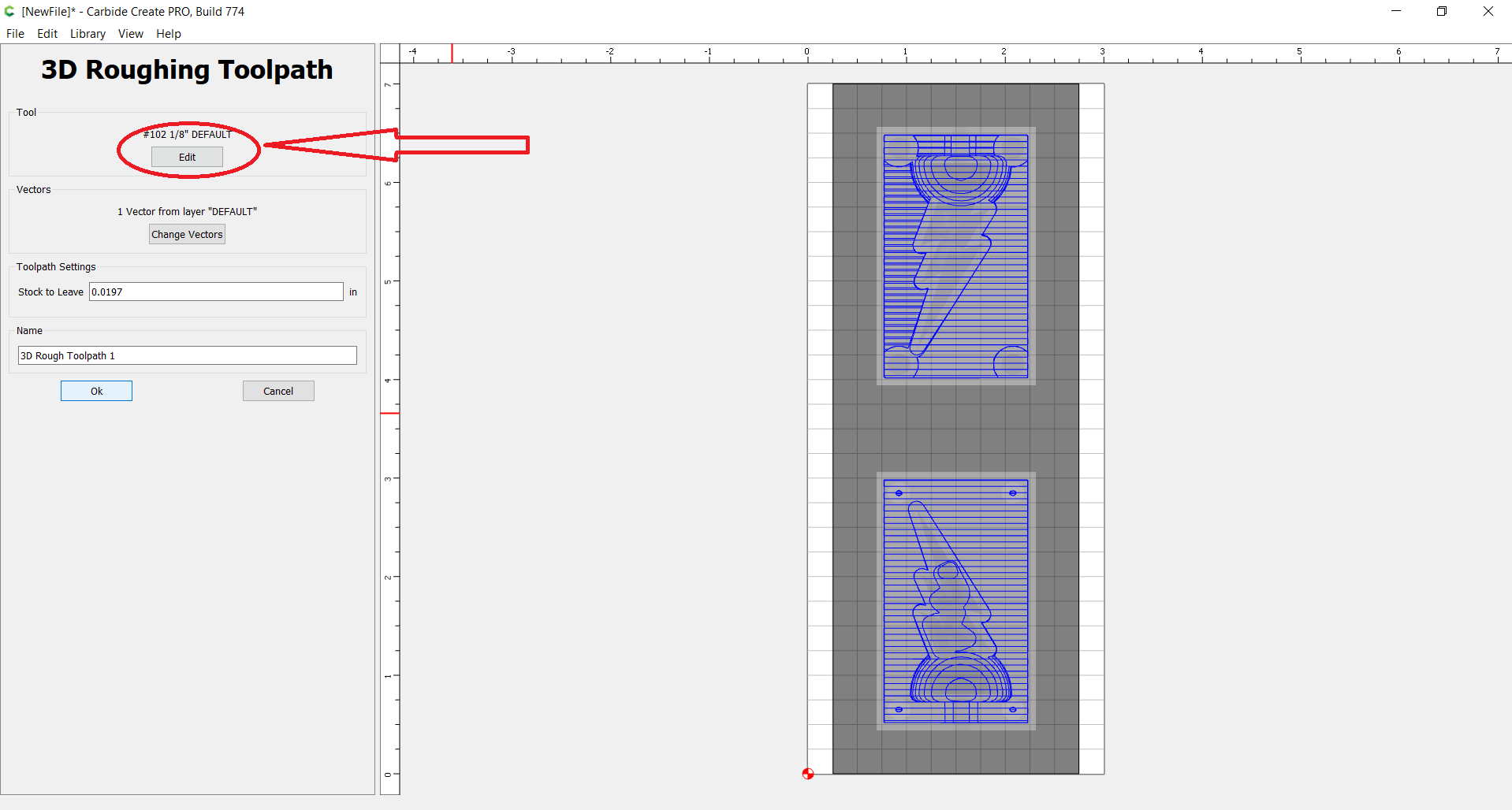 setup toolpath bit selection