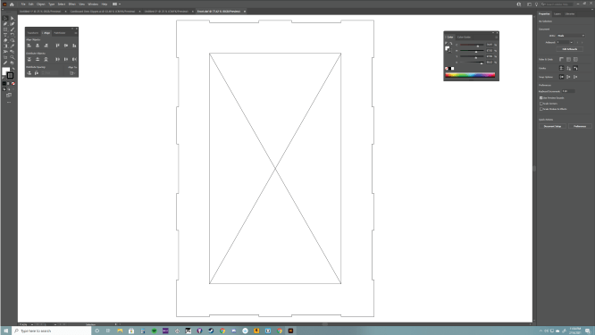 the DXF file imported into Illustrator