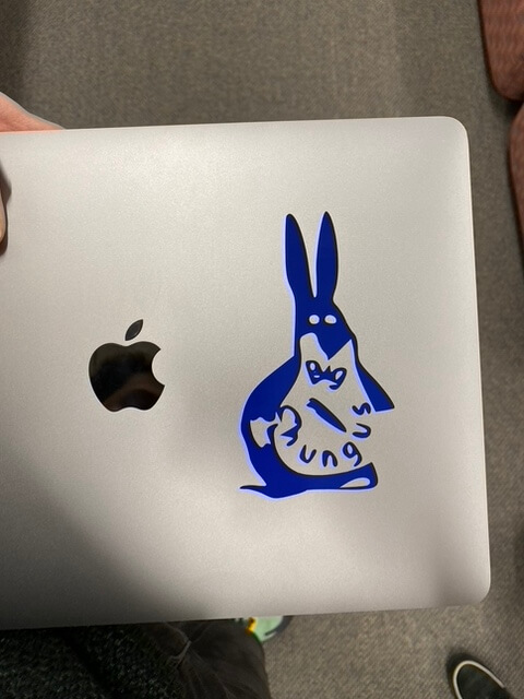 the sticker applied to a Mac