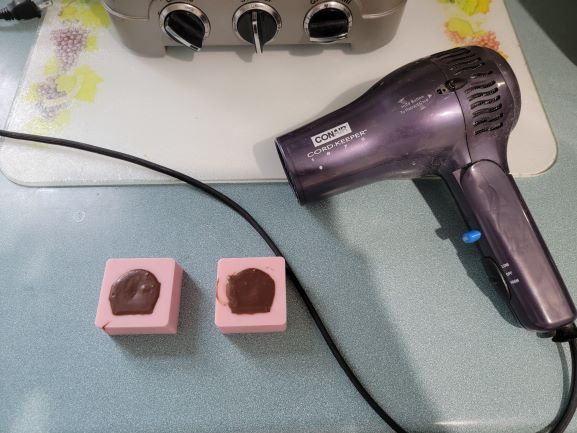 hair dryer to melt middle