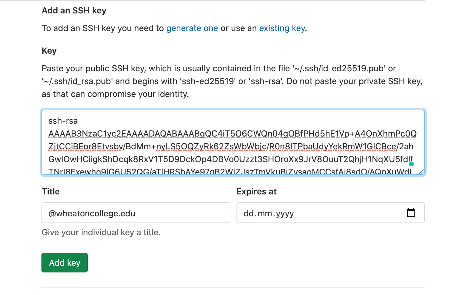 SSH key setup