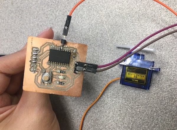servo connected to PCB