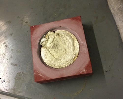 pewter casted in a mold