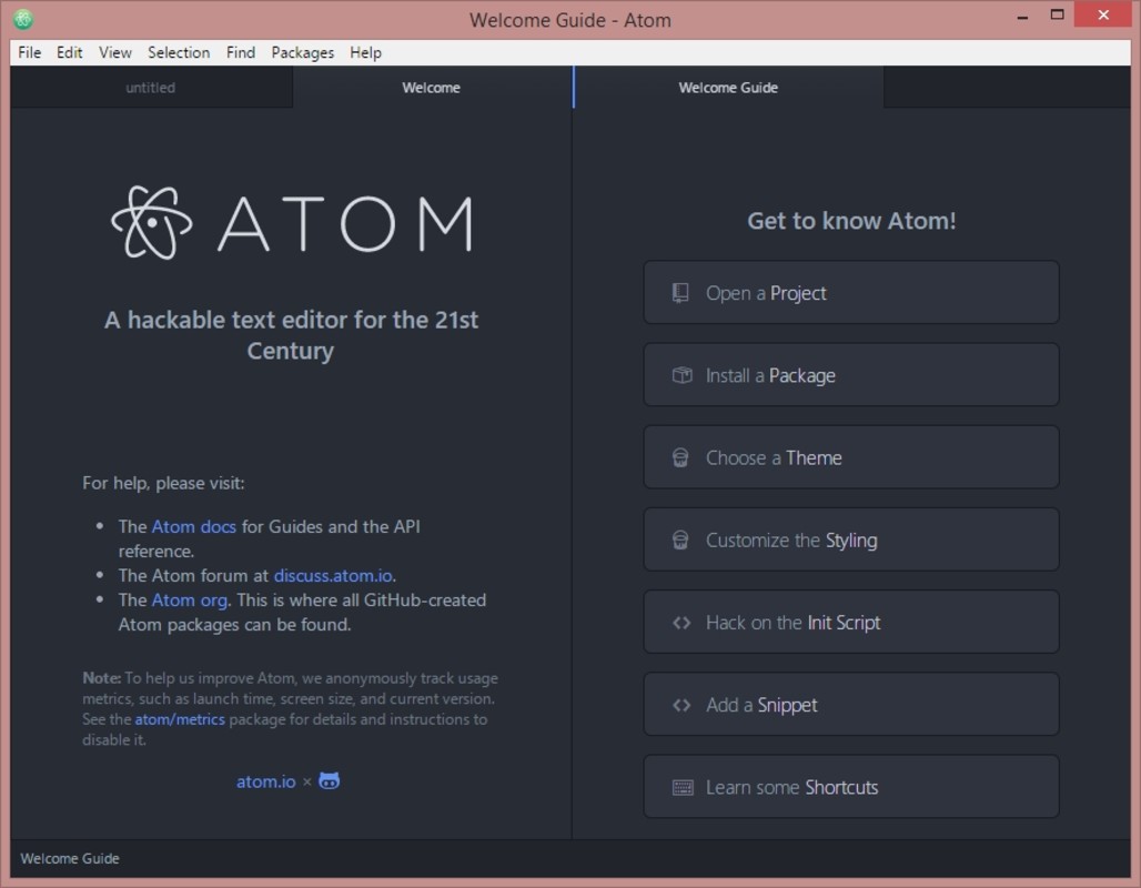 Script notes. Atom html редактор. Atom приложение. Язык программирования атом. Атом редактор кода.
