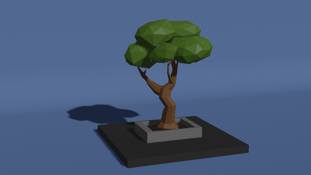 Desktop background with low poly tree by IsmaGames
