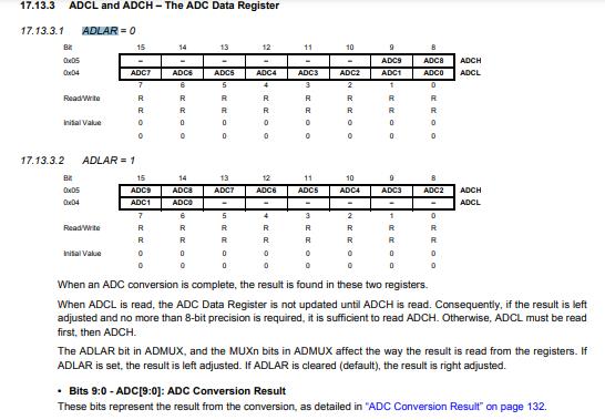 ATtiny ADCL registers to select ADC channel