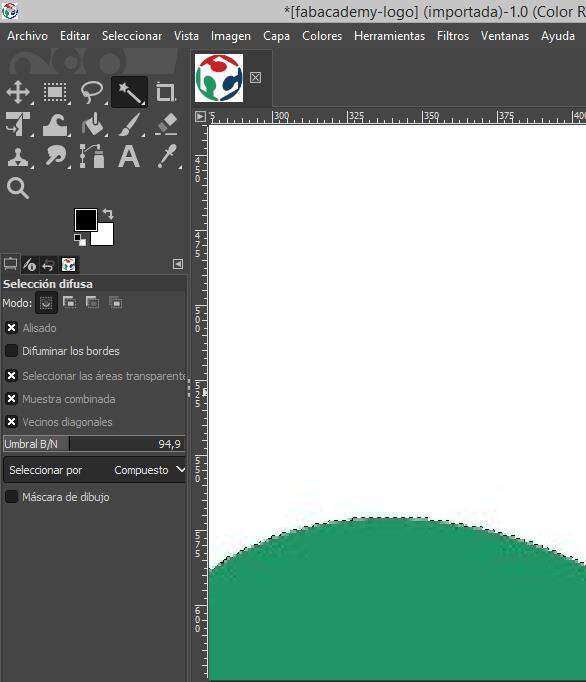 Screenshot of Gimp Settings to select a color