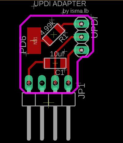 UPDI-adapter board layout