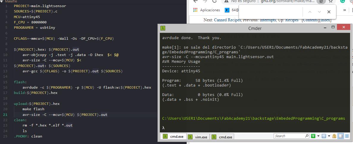 Screenshot of VS code and a Makefile
