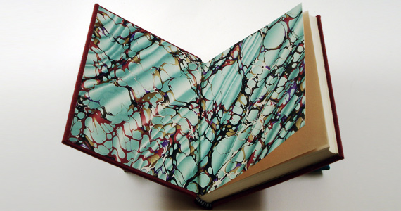 book with marbled paper