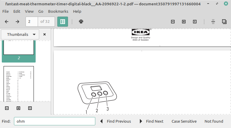 FANTAST Meat thermometer/timer, digital black - IKEA