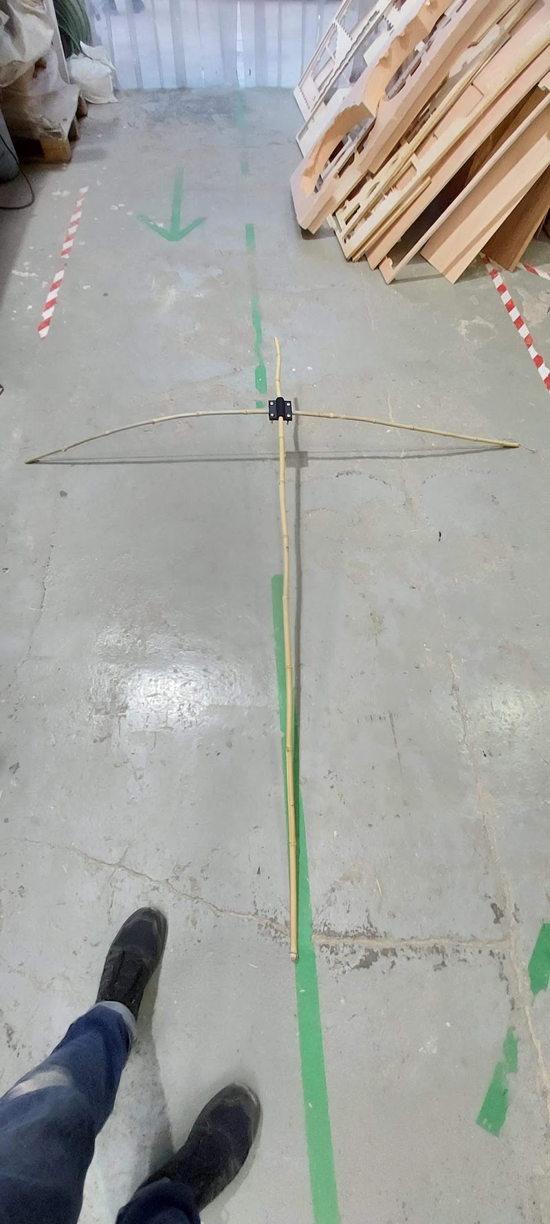 kite on floor with connector