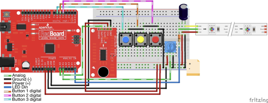 more complex board design with sound sensor