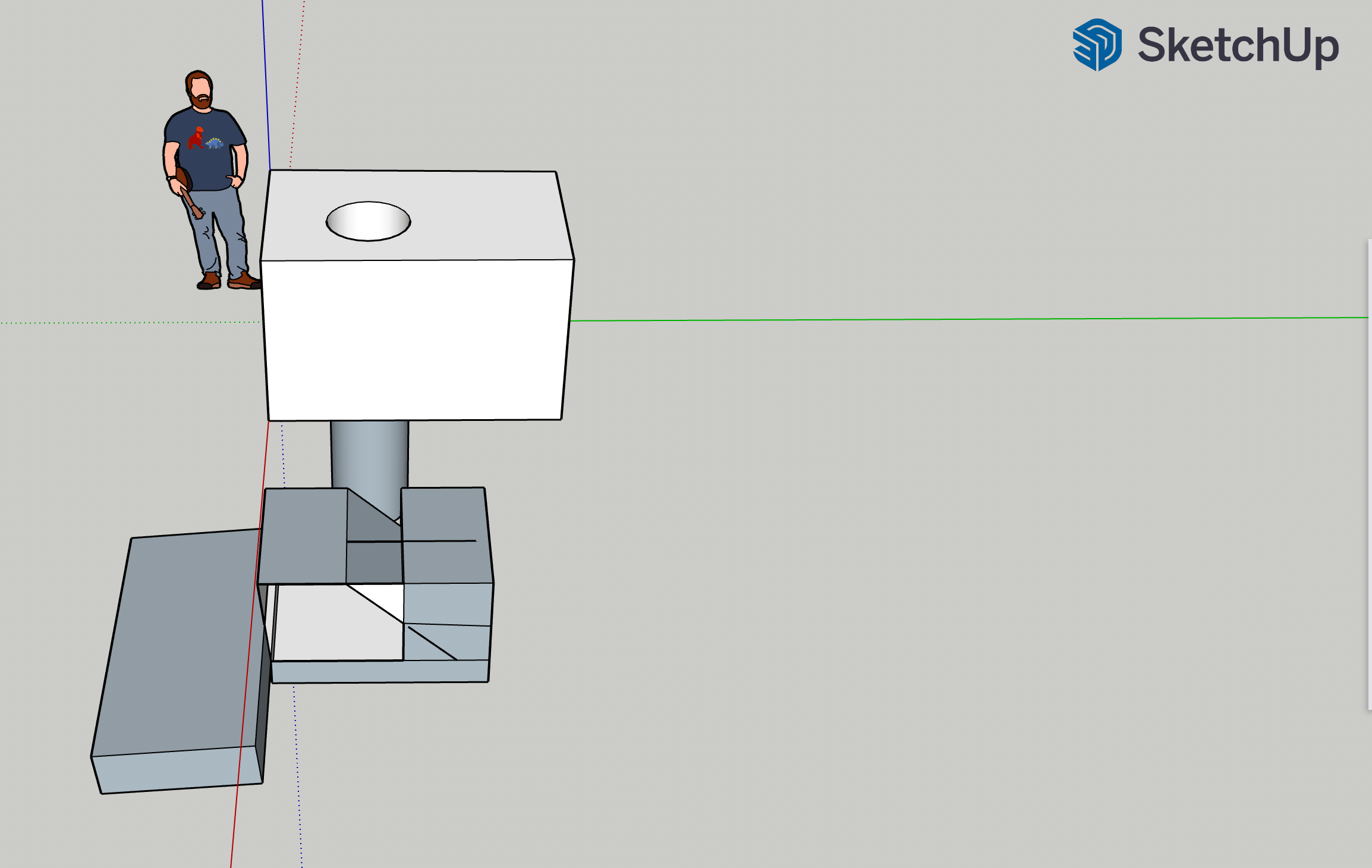 screenshot of sketchup 3D doodles with person
