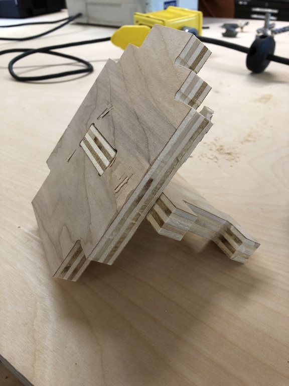test cut of plywood joints using CNC machine