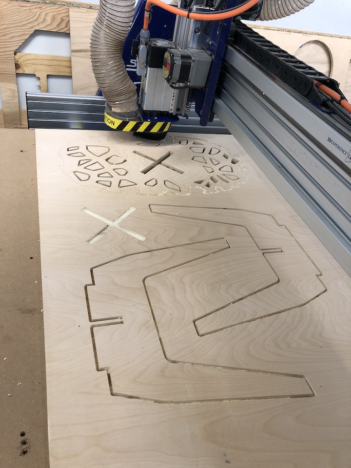 cutting the table out on the CNC machine
