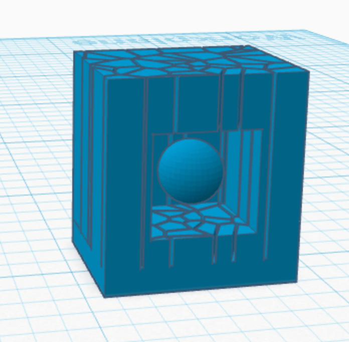 cross section of voronoi cube with sphere inside