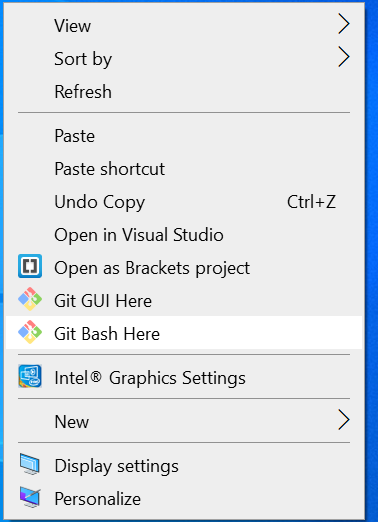 git bash here