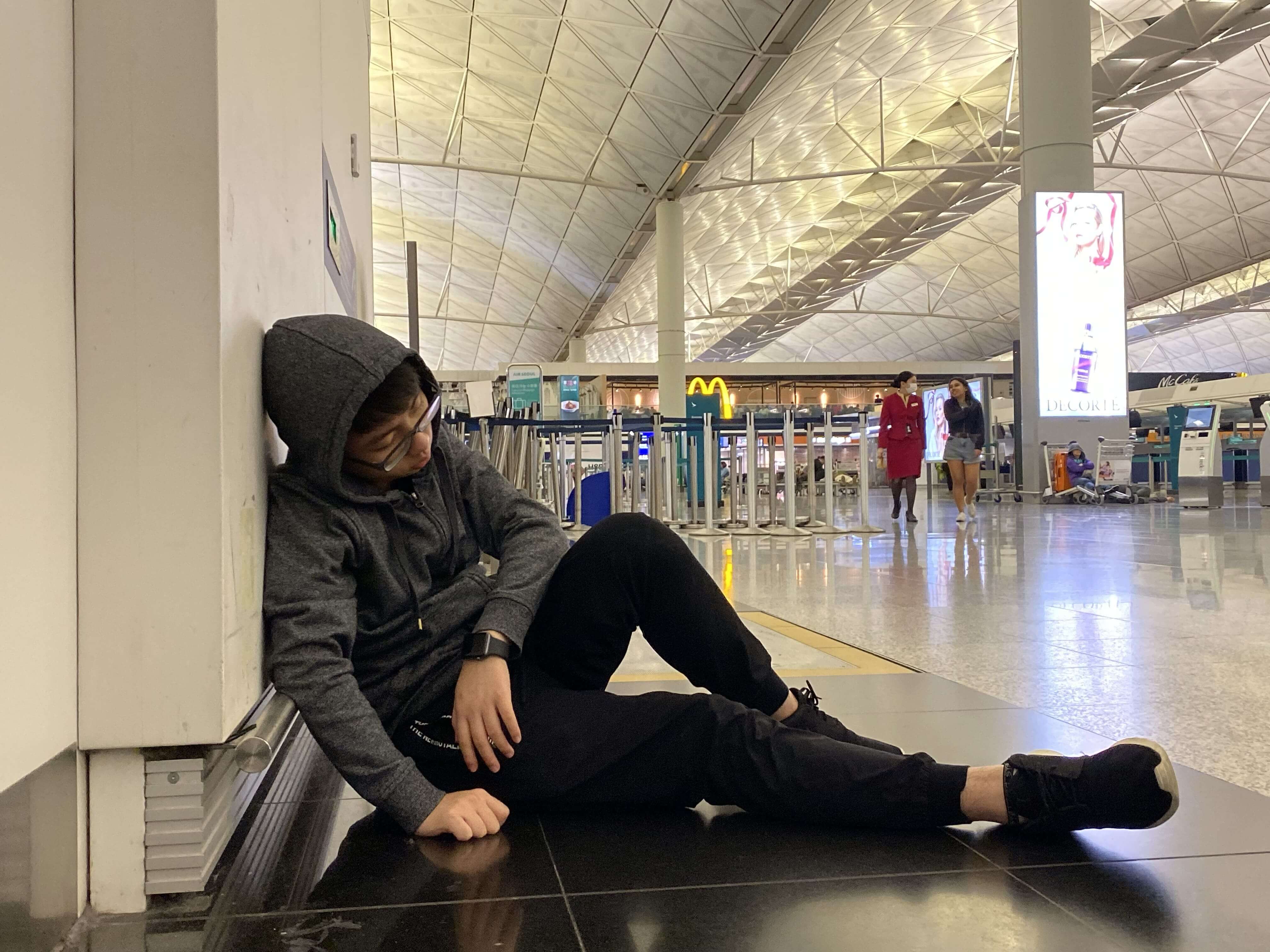 Sleeping In HK airport