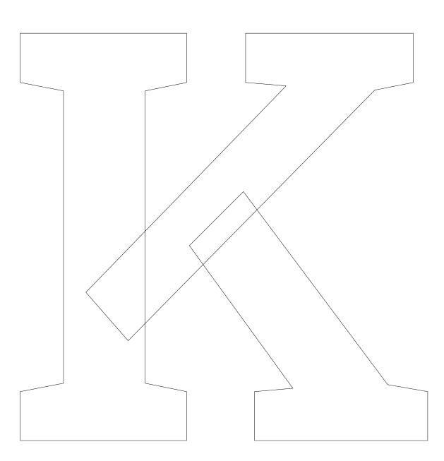 Letter "K" over-cutting