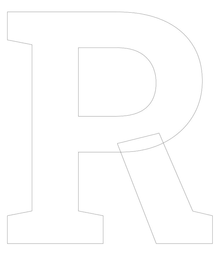 Letter "R" over-cutting