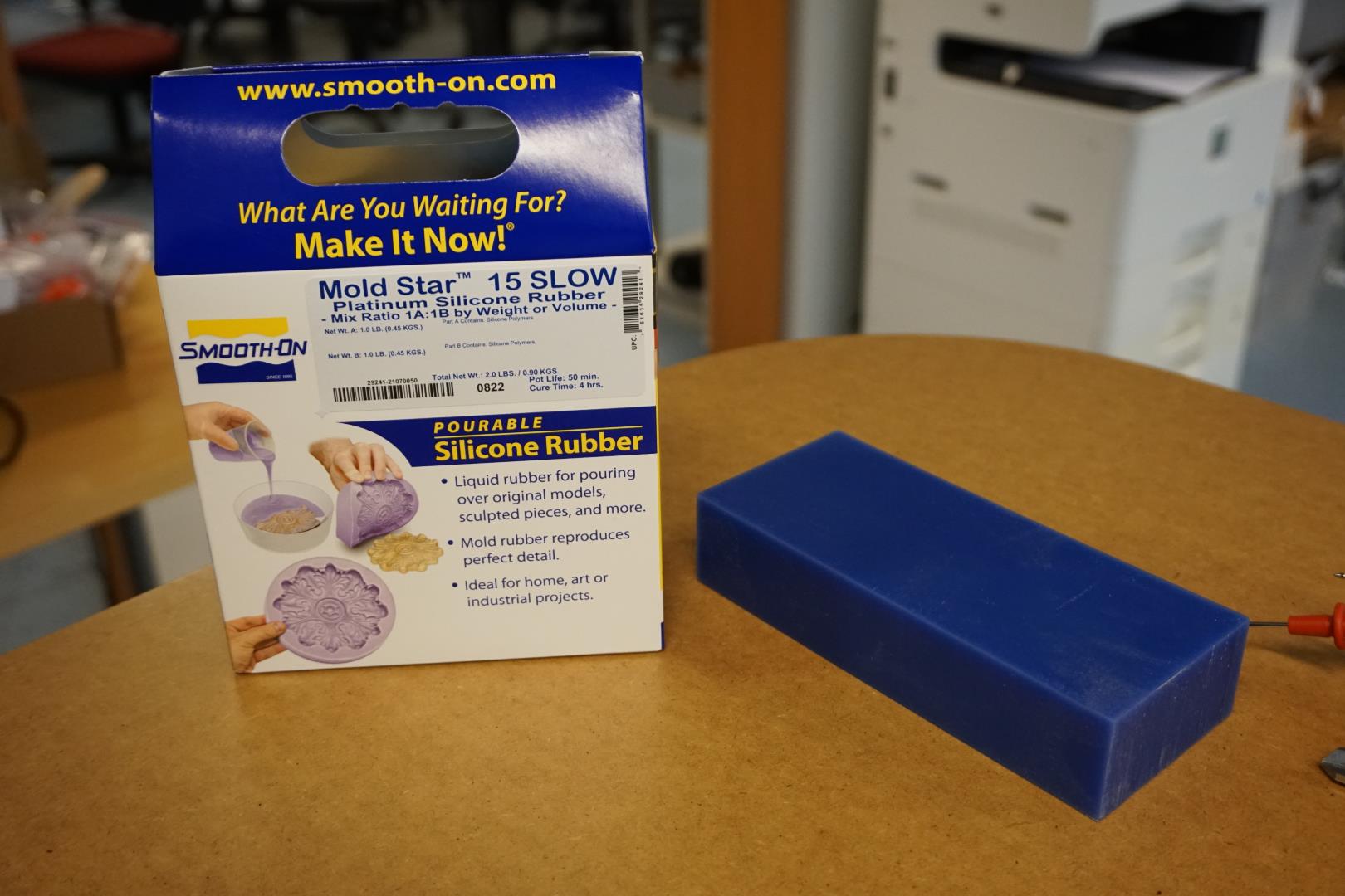 The wax block and silicone to be used