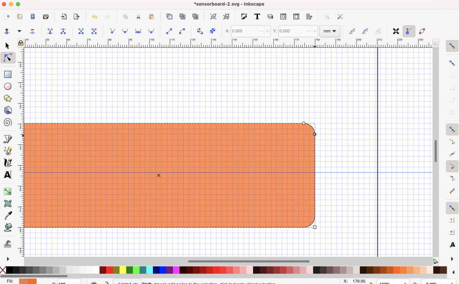 Inkscape workspace curved rectangle corners
