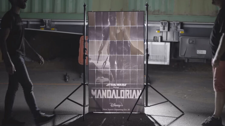 Large 3D printed mandalorian poster, printed in sections