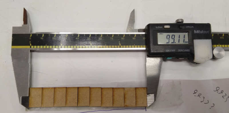 Kerf measurement for Acrylic