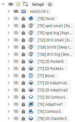 All OP2 toolpaths