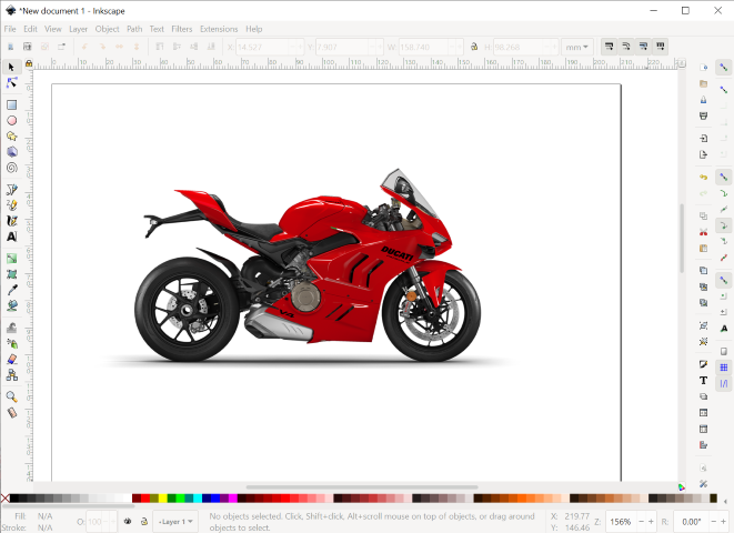Import ducati pic to Inkscape