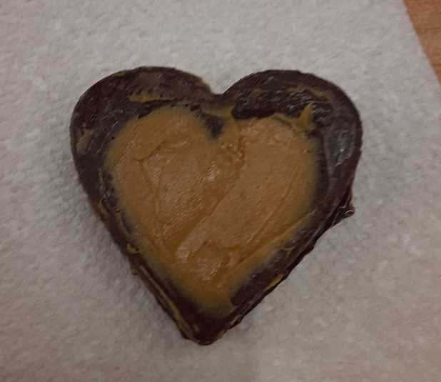 picture of peanut-butter filled chocolate heart