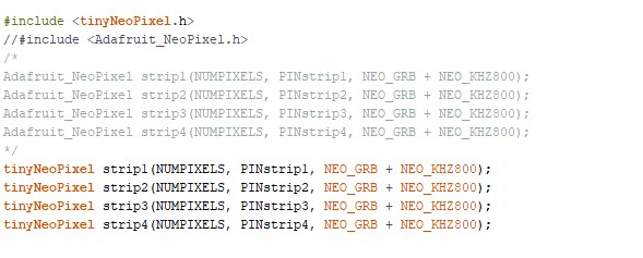 Neopixels code in Arduiono IDE