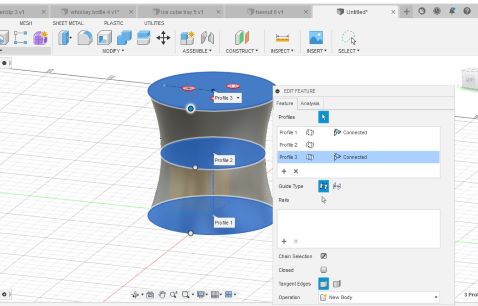 Using the loft command in Fusion 360