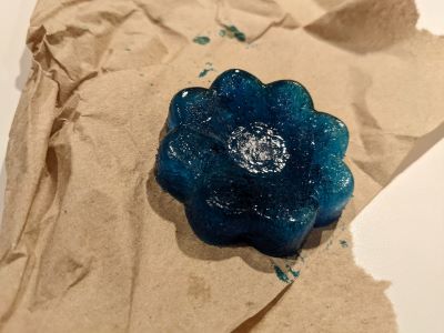 Photo of blue ice cube